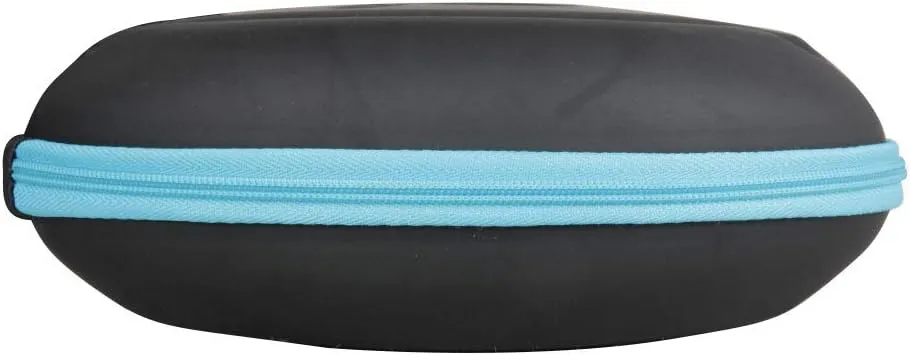 Hetmitshell Hard EVA Travel Case Fits Mpow 059 Bluetooth Headphones Over Ear Hi-Fi Stereo Wireless Headset Foldable Soft Memory-Protein Earmuffs (Black Case   Blue Zipper)