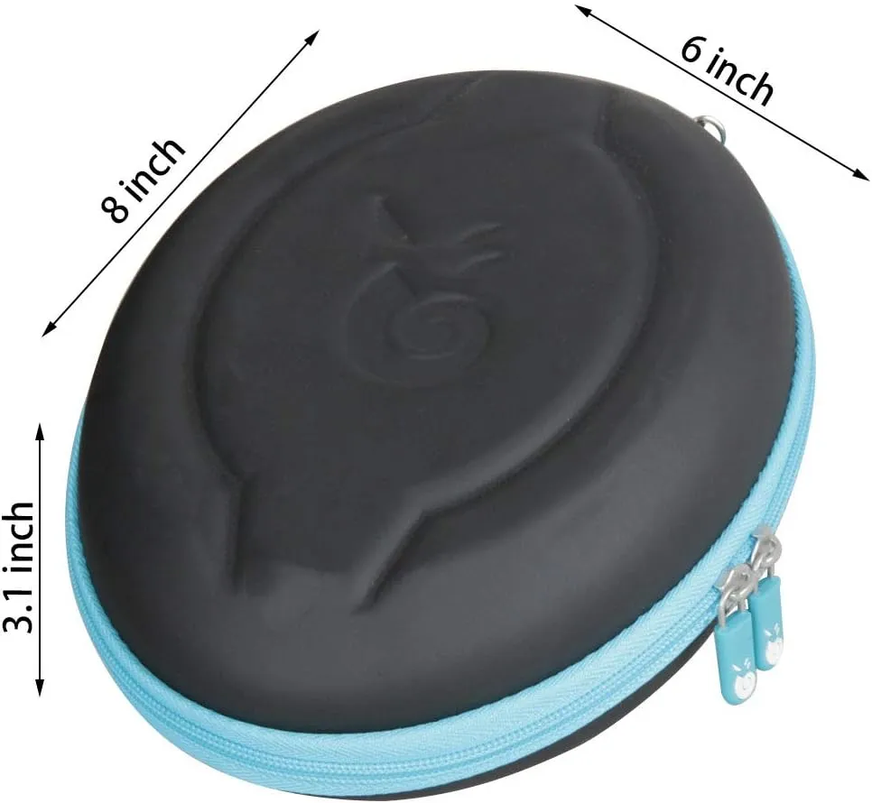 Hetmitshell Hard EVA Travel Case Fits Mpow 059 Bluetooth Headphones Over Ear Hi-Fi Stereo Wireless Headset Foldable Soft Memory-Protein Earmuffs (Black Case   Blue Zipper)