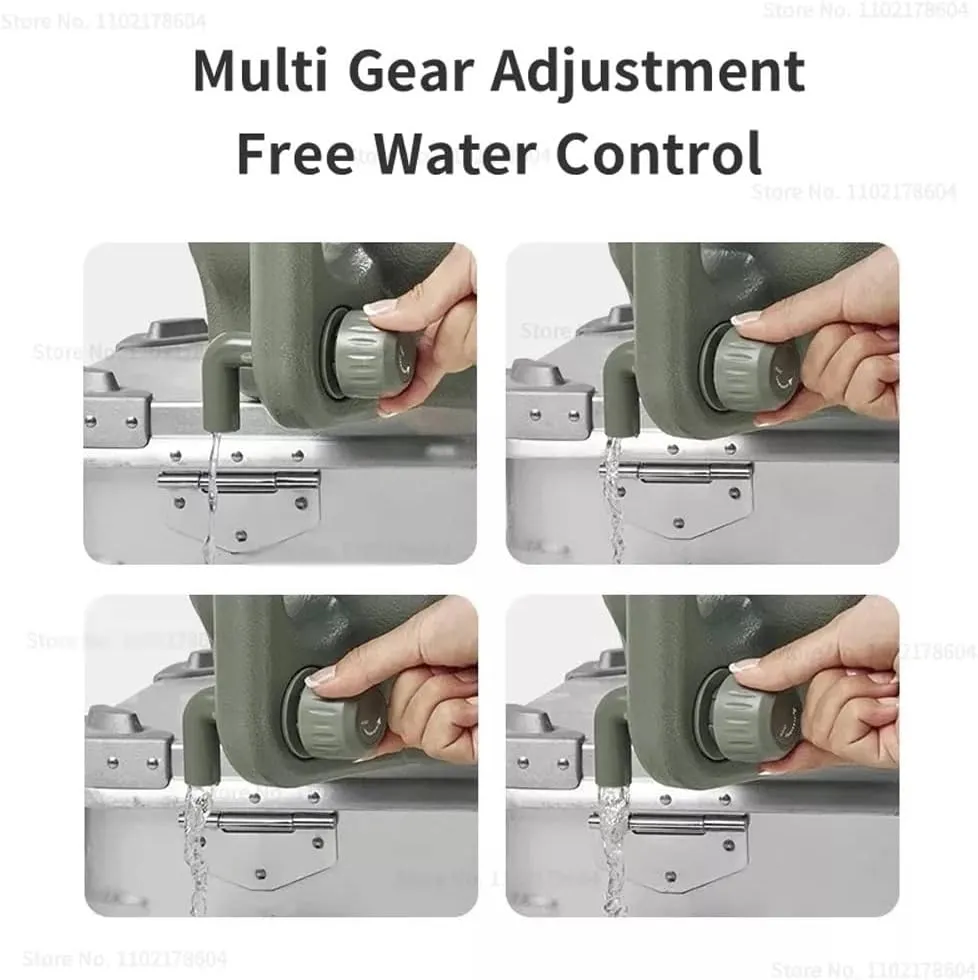 High-Capacity Camping Water Container, Portable Water Containers Jug, Multi Gear Adjustable, Portable Water Storage Camp Water Jug for Camping Outdoor Hiking (Gray : Khaki, Size : 12L)