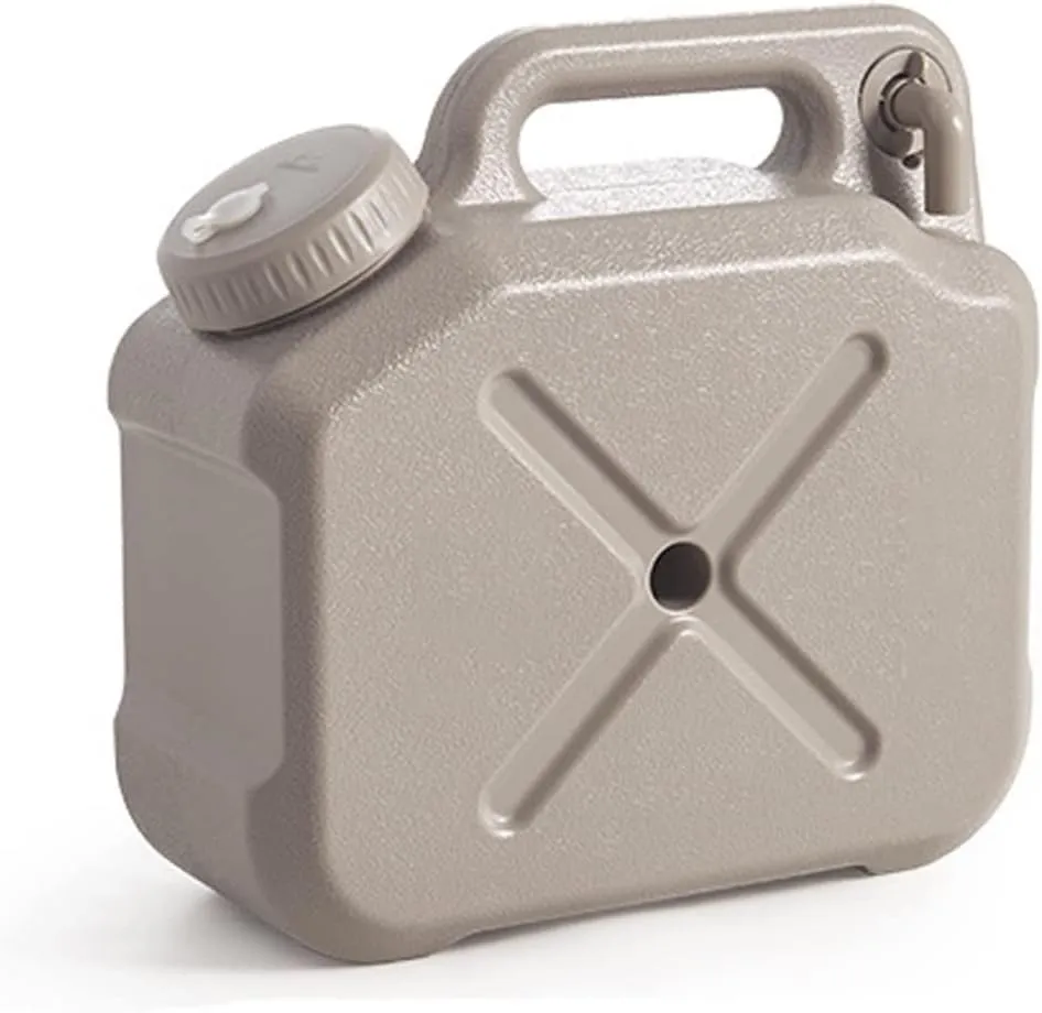 High-Capacity Camping Water Container, Portable Water Containers Jug, Multi Gear Adjustable, Portable Water Storage Camp Water Jug for Camping Outdoor Hiking (Gray : Khaki, Size : 12L)