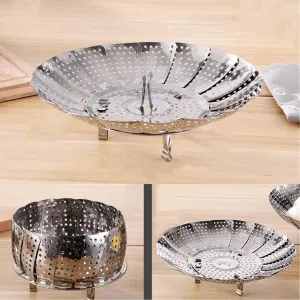 High-quality Stand/ ,Cooking Foldable Unique Design Heaviest Diverse options Stainless-Steel Rack/Plate Drying Basket Basket Kitchen Utensils/Dish for vegetable Steamer
