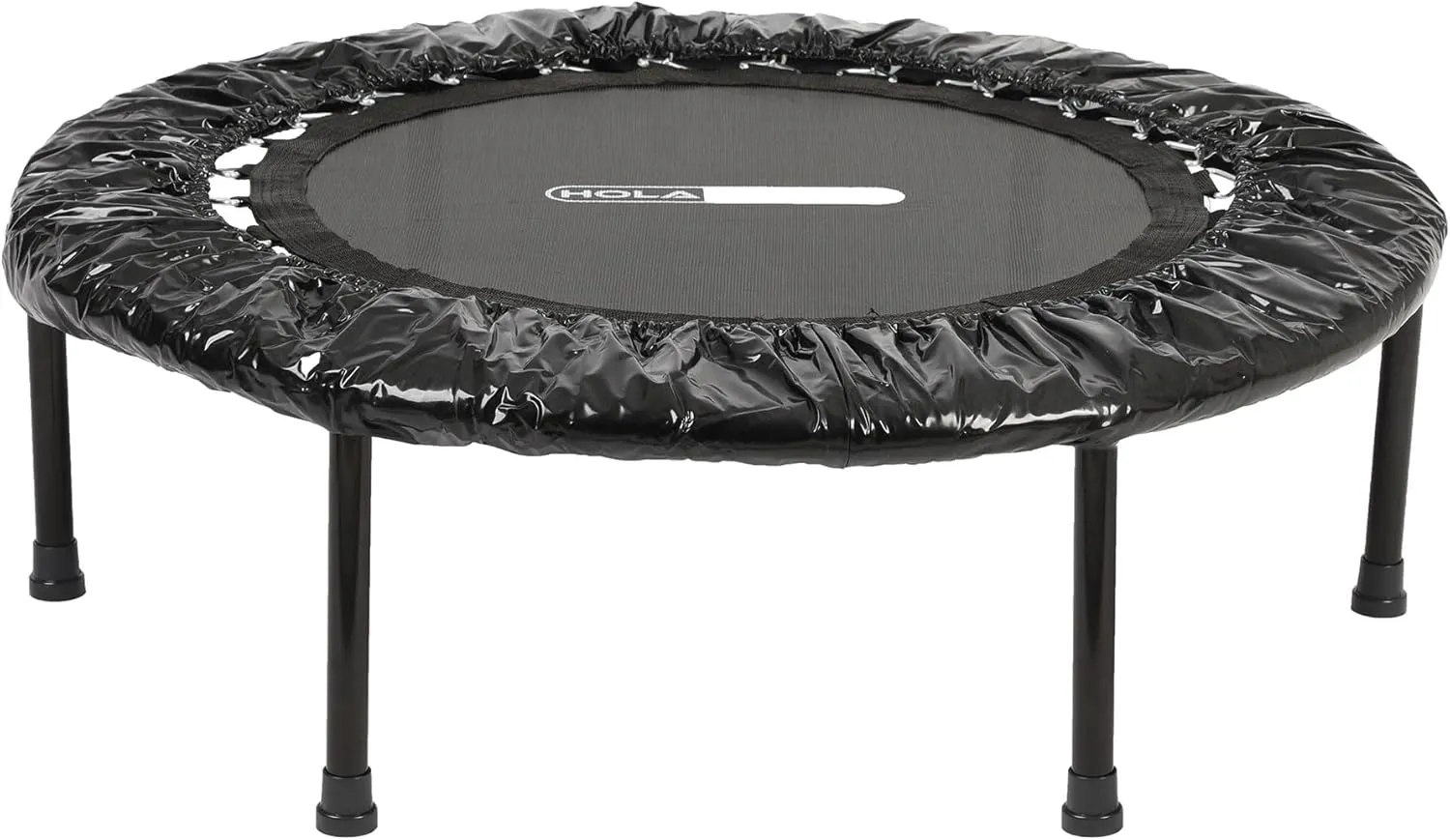 HolaHatha 36 Inch Portable Foldable Mini Trampoline Fitness Rebounder with 5 Level Adjustable Handle, Supports up to 330 Pounds, Black