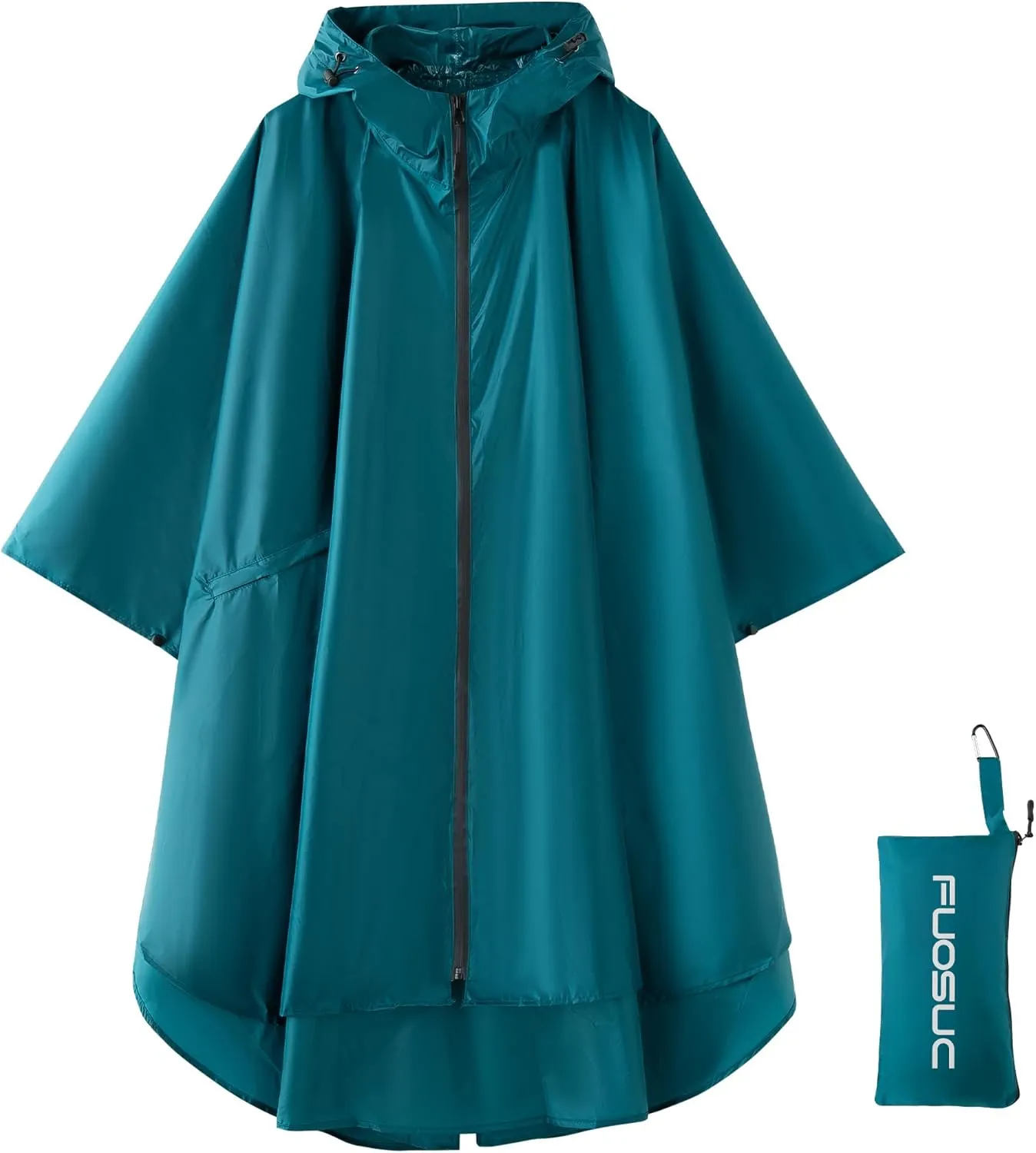 Hooded cape style waterproof raincoat suitable for outdoor activities, hiking, mountaineering, and both men and women
