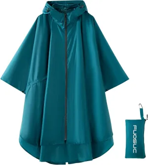 Hooded cape style waterproof raincoat suitable for outdoor activities, hiking, mountaineering, and both men and women