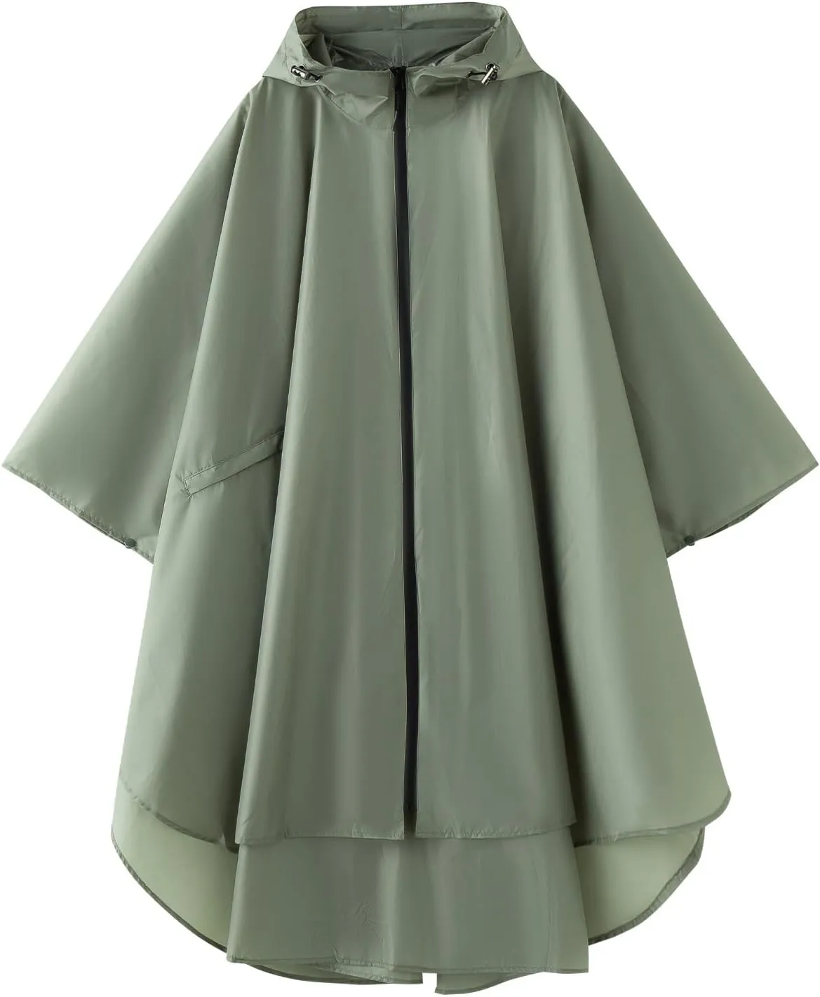 Hooded cape style waterproof raincoat suitable for outdoor activities, hiking, mountaineering, and both men and women