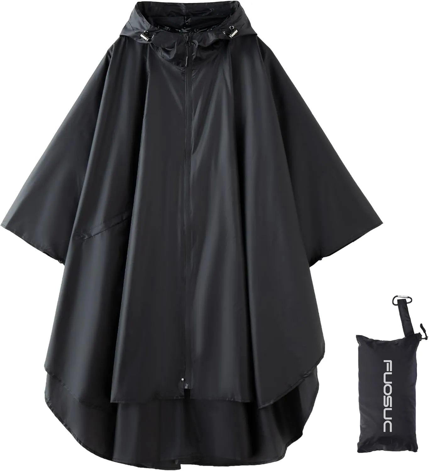 Hooded cape style waterproof raincoat suitable for outdoor activities, hiking, mountaineering, and both men and women