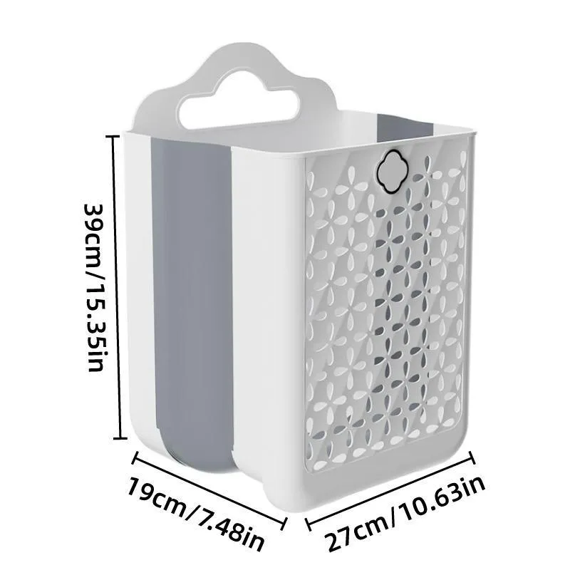 Household Foldable Dirty Clothes Basket Wall Mounted for Bathroom Storage