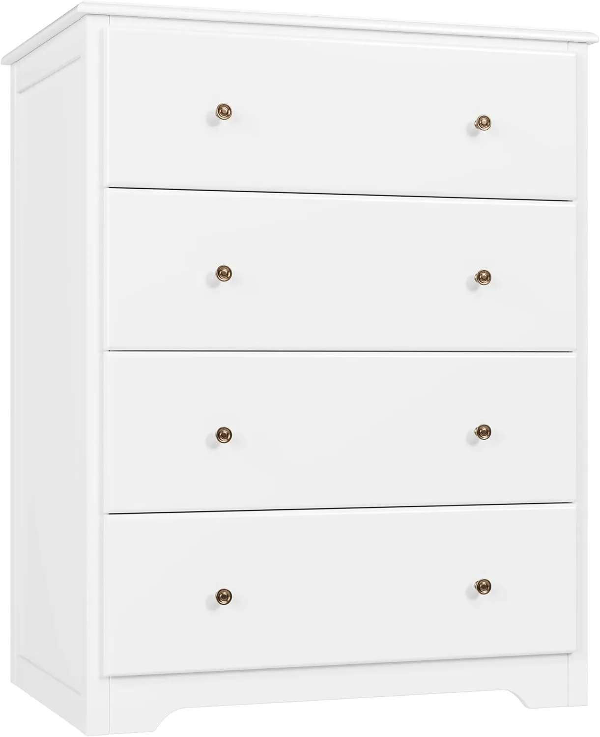 HOUSUIT White Dresser, 4 Drawer Dressers Chest of Drawers, Modern Tall Dresser, Wood Drawer Chest Storage Cabinet for Living Room, Hallway, Entryway, Home Office, Ivory White