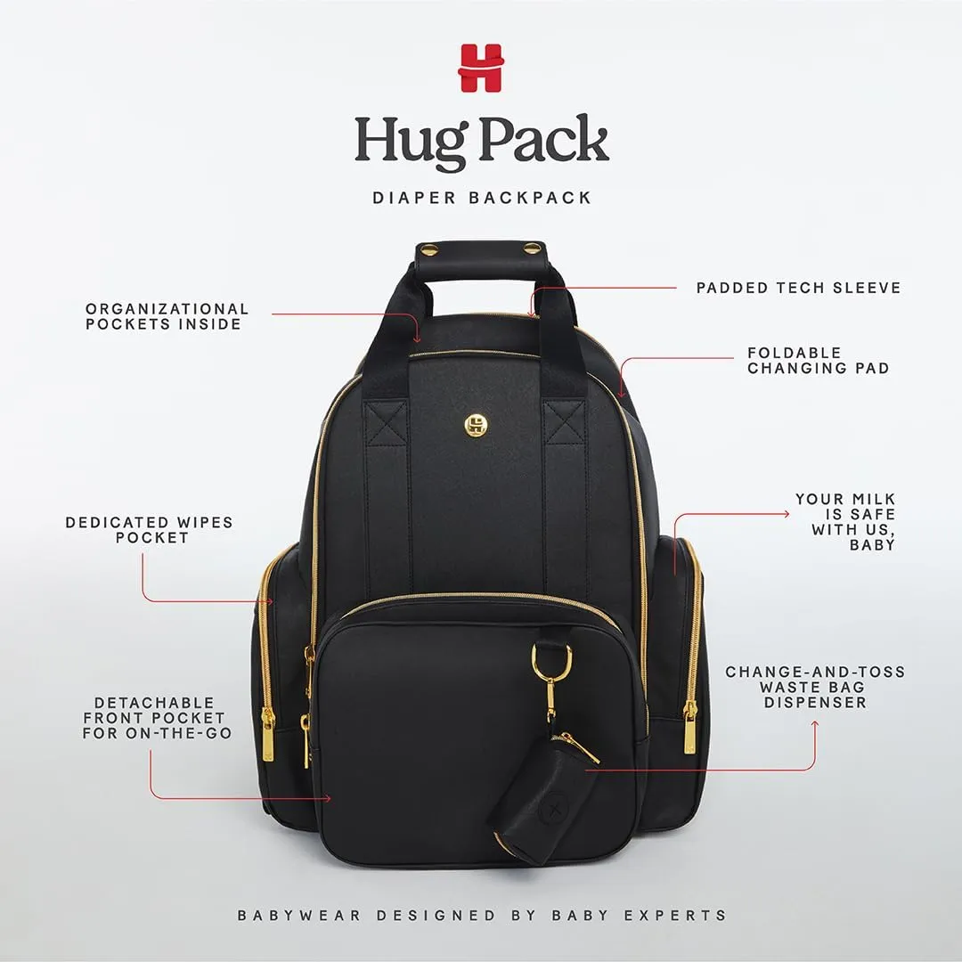 Huggies Signature Hug Pack Diaper Backpack, Dark Grey Heather, O/S
