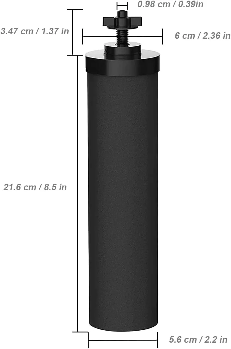 Huining 2PCS Black Water Filters for Household Water Bucket Water Filtration System Gravity Water Filter System Water Purifier Survival Compatible With Berkey Water Filter System