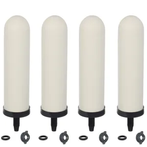 HUINING 4PCS 7inch Replacement Ceramic Filter Candle with Activated Carbon for Countertop Gravity Water Filter System,Household Water Bucket, Water Cooler Filtration Systems Water Pitcher
