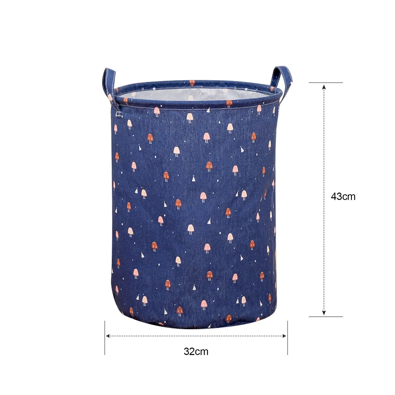 HULIANFU Organizer Canvas Laundry Basket Waterproof Large Capacity Laundry Hamper Dirty Clothes Storage Basket Toy Home Storage Bin 45x35