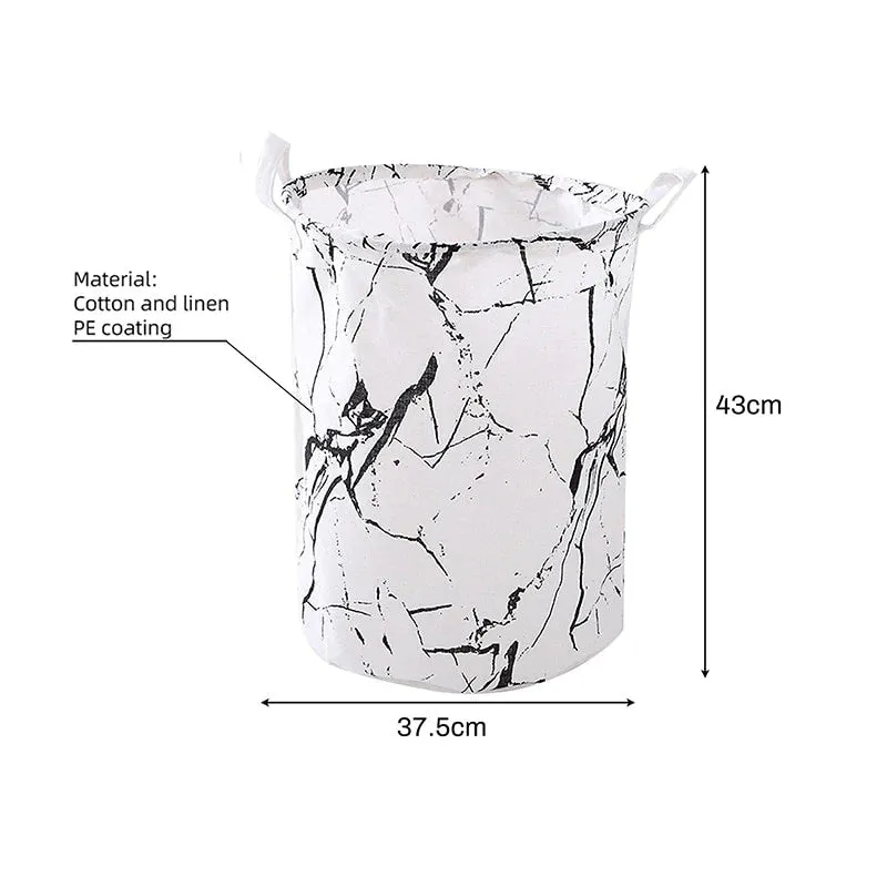 HULIANFU Organizer Canvas Laundry Basket Waterproof Large Capacity Laundry Hamper Dirty Clothes Storage Basket Toy Home Storage Bin 45x35