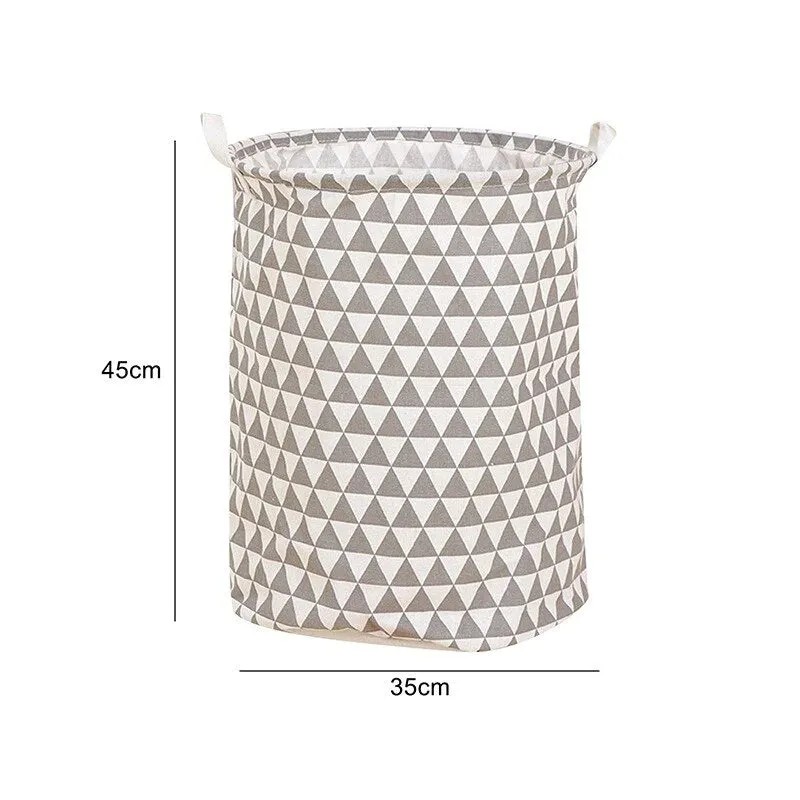 HULIANFU Organizer Canvas Laundry Basket Waterproof Large Capacity Laundry Hamper Dirty Clothes Storage Basket Toy Home Storage Bin 45x35