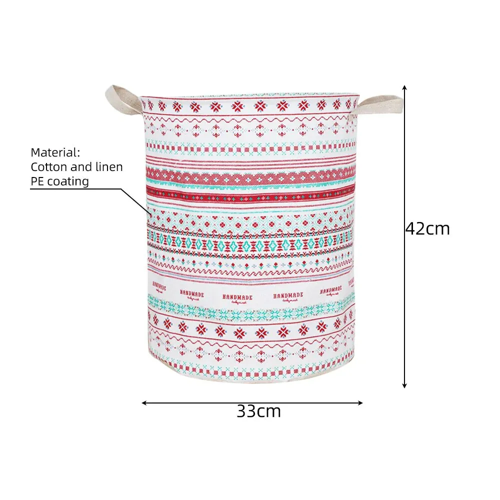 HULIANFU Organizer Canvas Laundry Basket Waterproof Large Capacity Laundry Hamper Dirty Clothes Storage Basket Toy Home Storage Bin 45x35