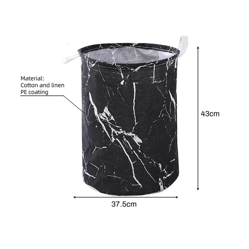 HULIANFU Organizer Canvas Laundry Basket Waterproof Large Capacity Laundry Hamper Dirty Clothes Storage Basket Toy Home Storage Bin 45x35
