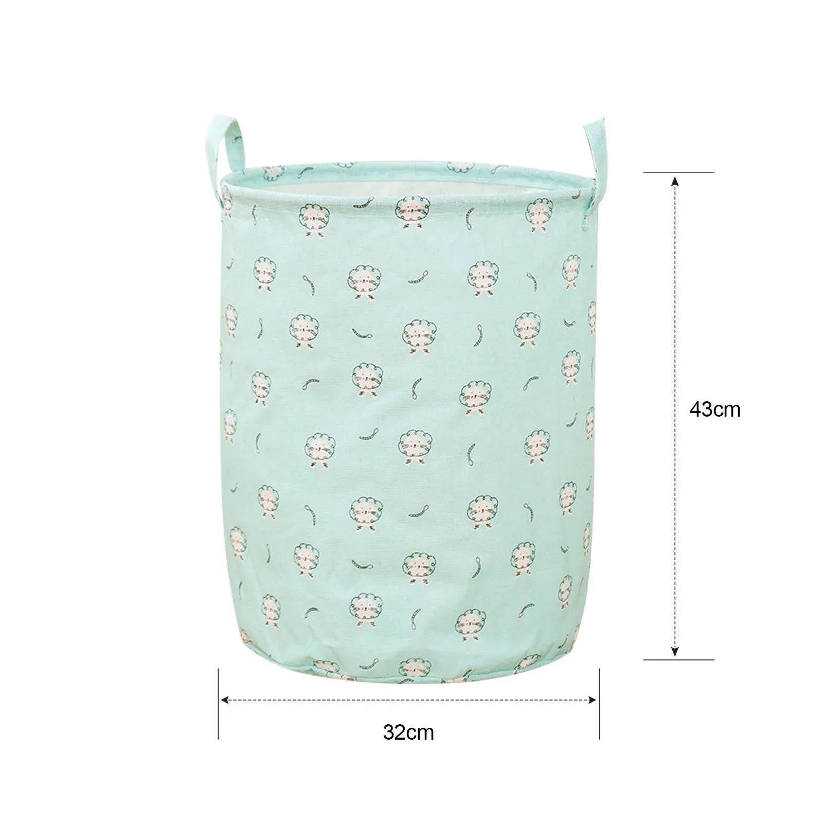 HULIANFU Organizer Canvas Laundry Basket Waterproof Large Capacity Laundry Hamper Dirty Clothes Storage Basket Toy Home Storage Bin 45x35