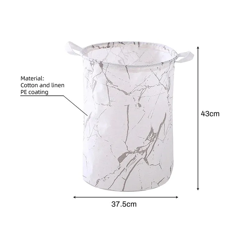 HULIANFU Organizer Canvas Laundry Basket Waterproof Large Capacity Laundry Hamper Dirty Clothes Storage Basket Toy Home Storage Bin 45x35