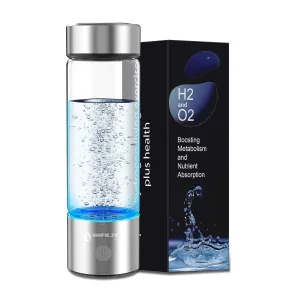 Hydrogen Water Bottle, 2025 Upgrade Portable 420ml Hydrogen Water Ionizer, 3 Min 2200PPB Rechargeable Hydrogen Water Bottle with SPE PEM Technology