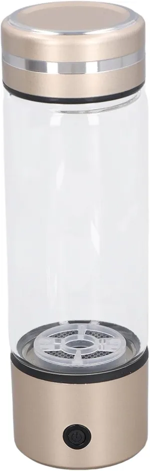 Hydrogen Water Bottle 300ml Portable Hydrogen Water Ionizer Machine Hydrogen Water Bottle Generator 3Min Quick Electrolysis Hydrogen Rich Water Glass Cup for Home Travel