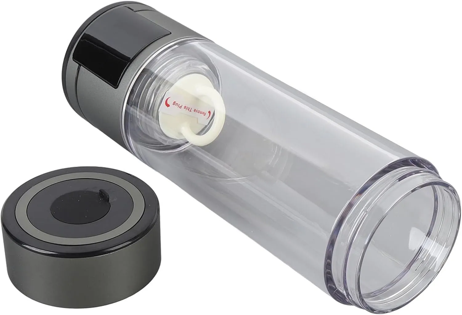 Hydrogen Water Bottle, 4000mAh Portable Hydrogen Water Ionizer Machine Sealed for Daily Use (Silver Black)
