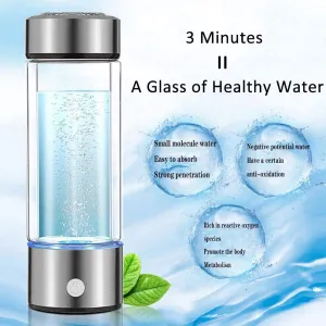 Hydrogen Water Bottle, Hydrogen Water Generator Gifts for Mom, Portable Hydrogen Water Ionizer Machine, Hydrogen Rich Water Glass Health Cup for Home Travel