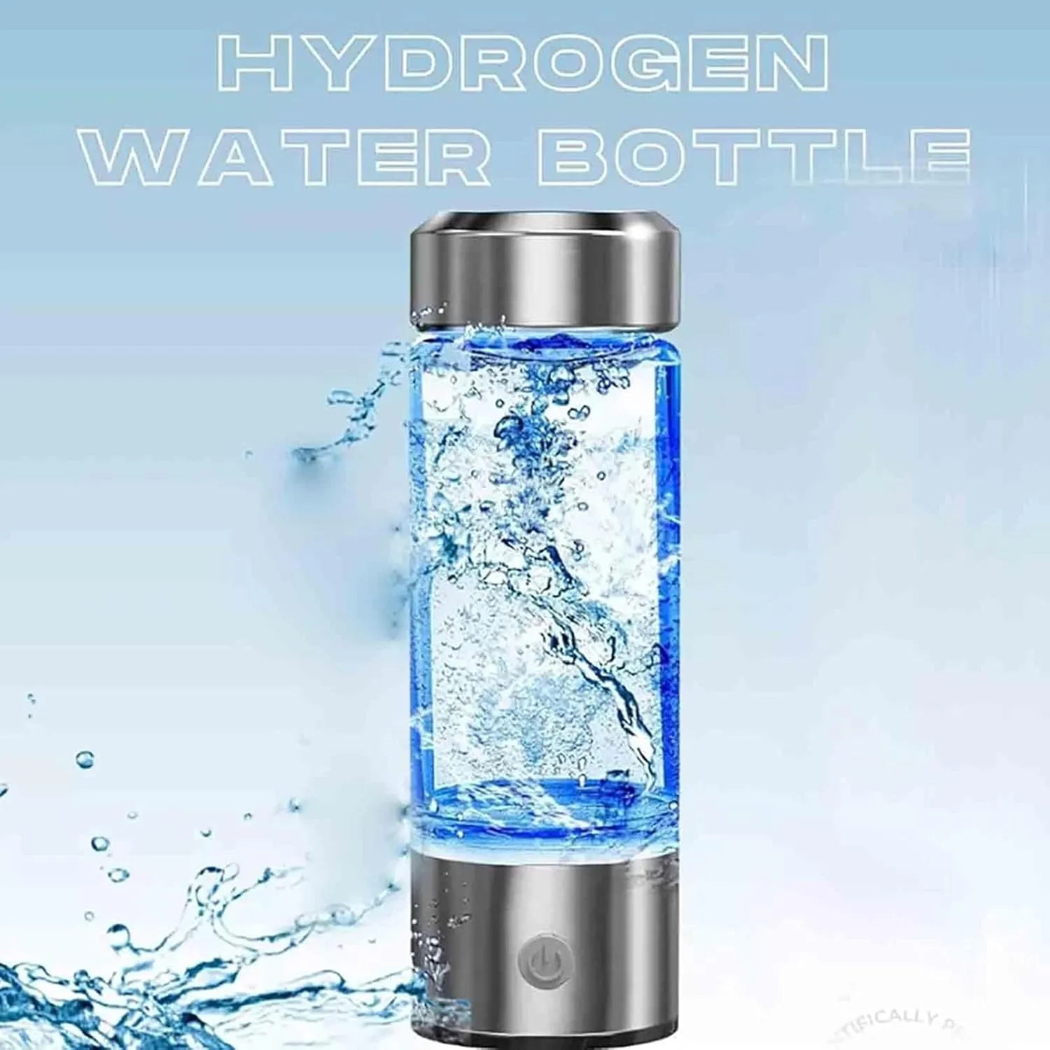 Hydrogen Water Bottle, Hydroheal Hydrogen Infused Water Bottle, USB Rechargeable Hydrogen Water Generator, Rich Water Glass Health Cup for Home Office Travel(H), Size