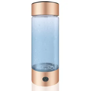 Hydrogen Water Bottle Portable 420Ml 1400 Ppb PEM SPE Technology Hydrogen Water Ionizer Machine Essentials(Gold)