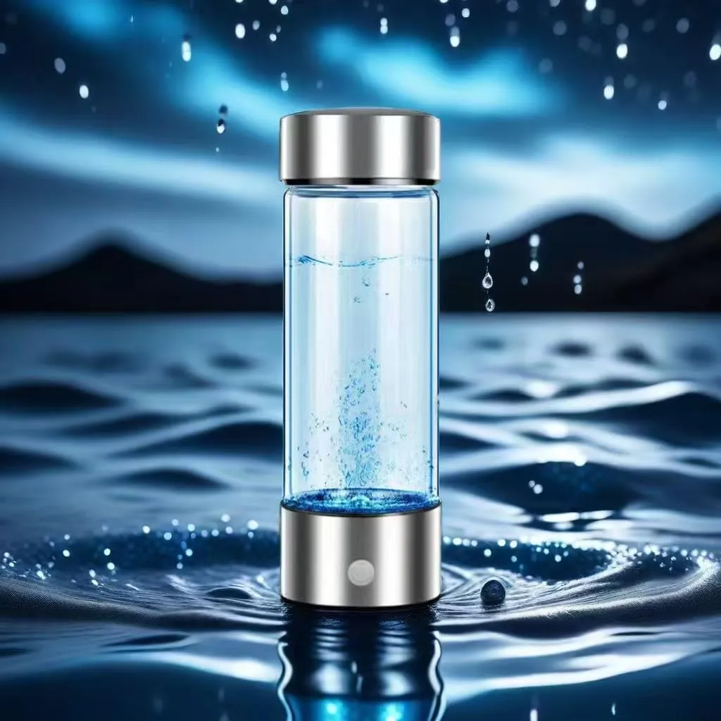 Hydrogen Water Bottle, Portable Hydrogen Water Generator with SPE/PEM Electrolysis Technology, Rechargeable 420ml Hydro Rich Water Maker for Home, Office, and Travel