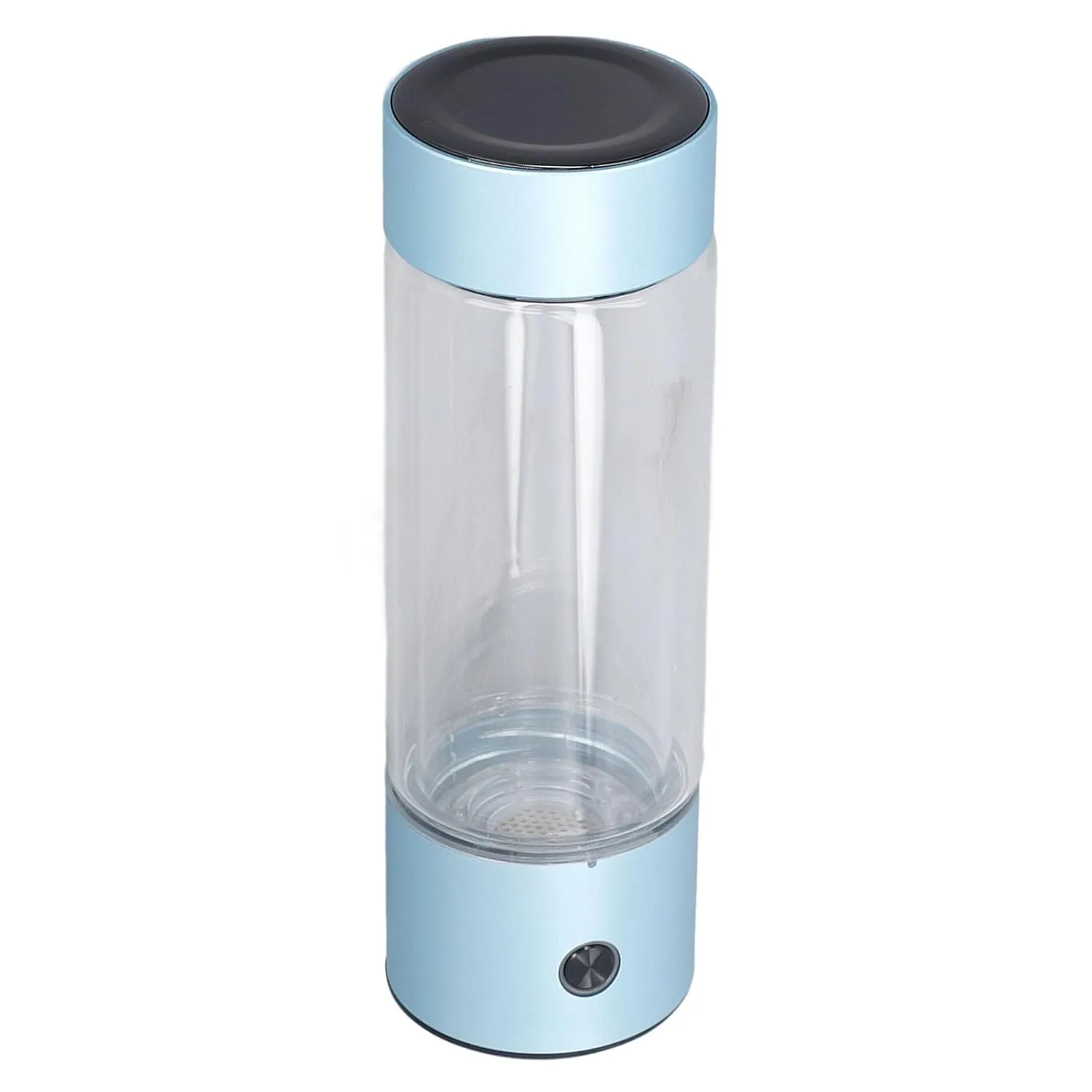 Hydrogen Water Generator, 370ML Hydrogen Rich Water Bottle Aluminum Alloy Borosilicate Glass Rechargeable 2000 to 2500PPB for Health