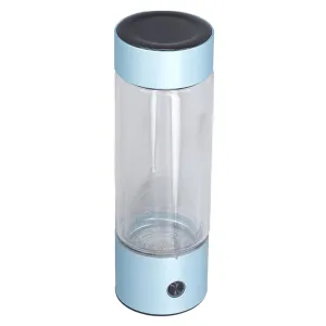 Hydrogen Water Generator, 370ML Hydrogen Rich Water Bottle Aluminum Alloy Borosilicate Glass Rechargeable 2000 to 2500PPB for Health