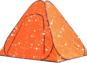 Ice Fishing Tent, Insulated Outdoor Winter Fishing Tent, Single Person, Orange