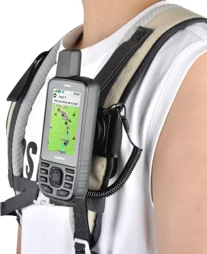 iGuerburn Backpack Tether for Garmin Handheld GPS inReach/eTrex/Rino/Alpha/Oregon/GPSMAP Series - Garmin Spine Mount Adapter with Safety Cord