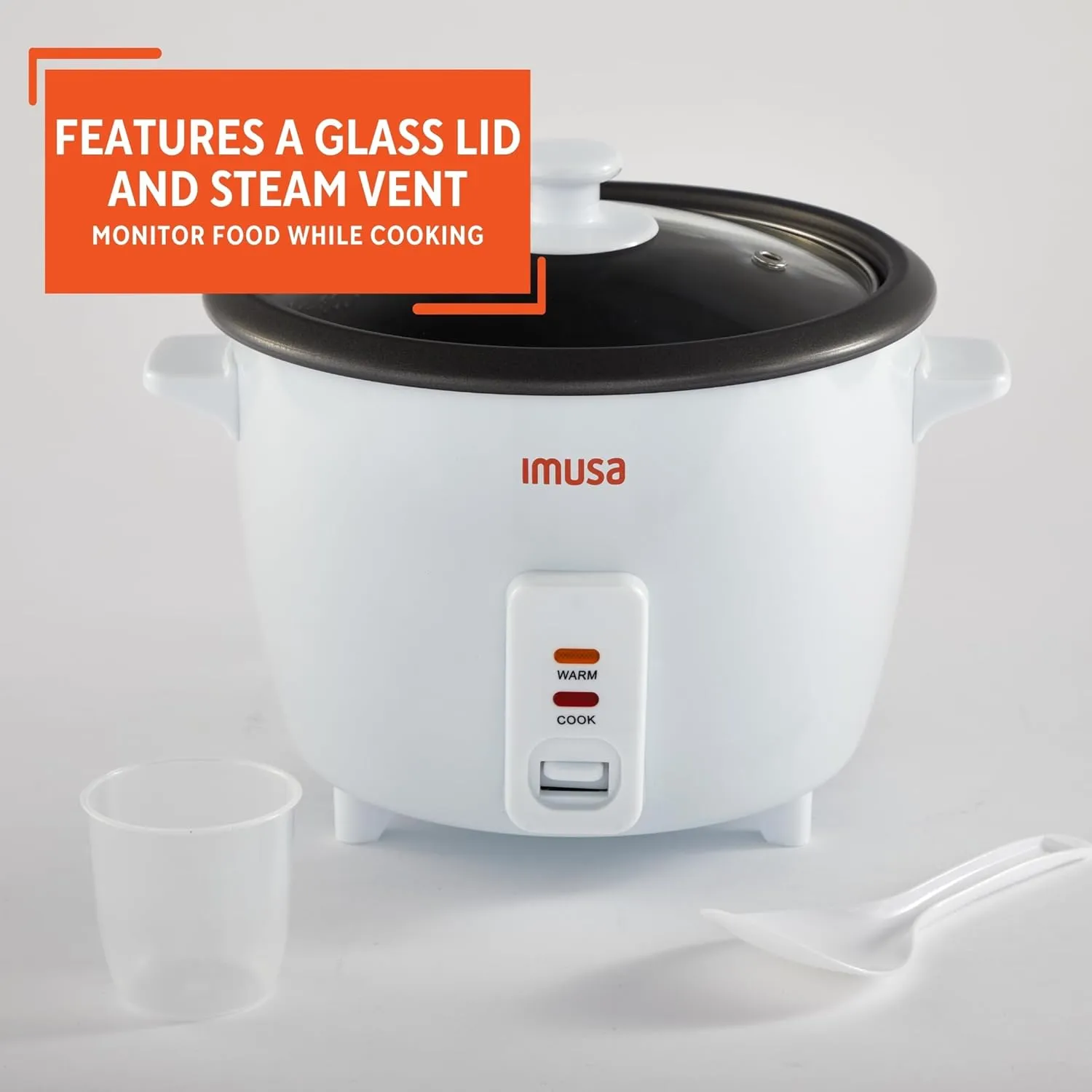 IMUSA 10cup Electric Ceramic Rice Cooker, White