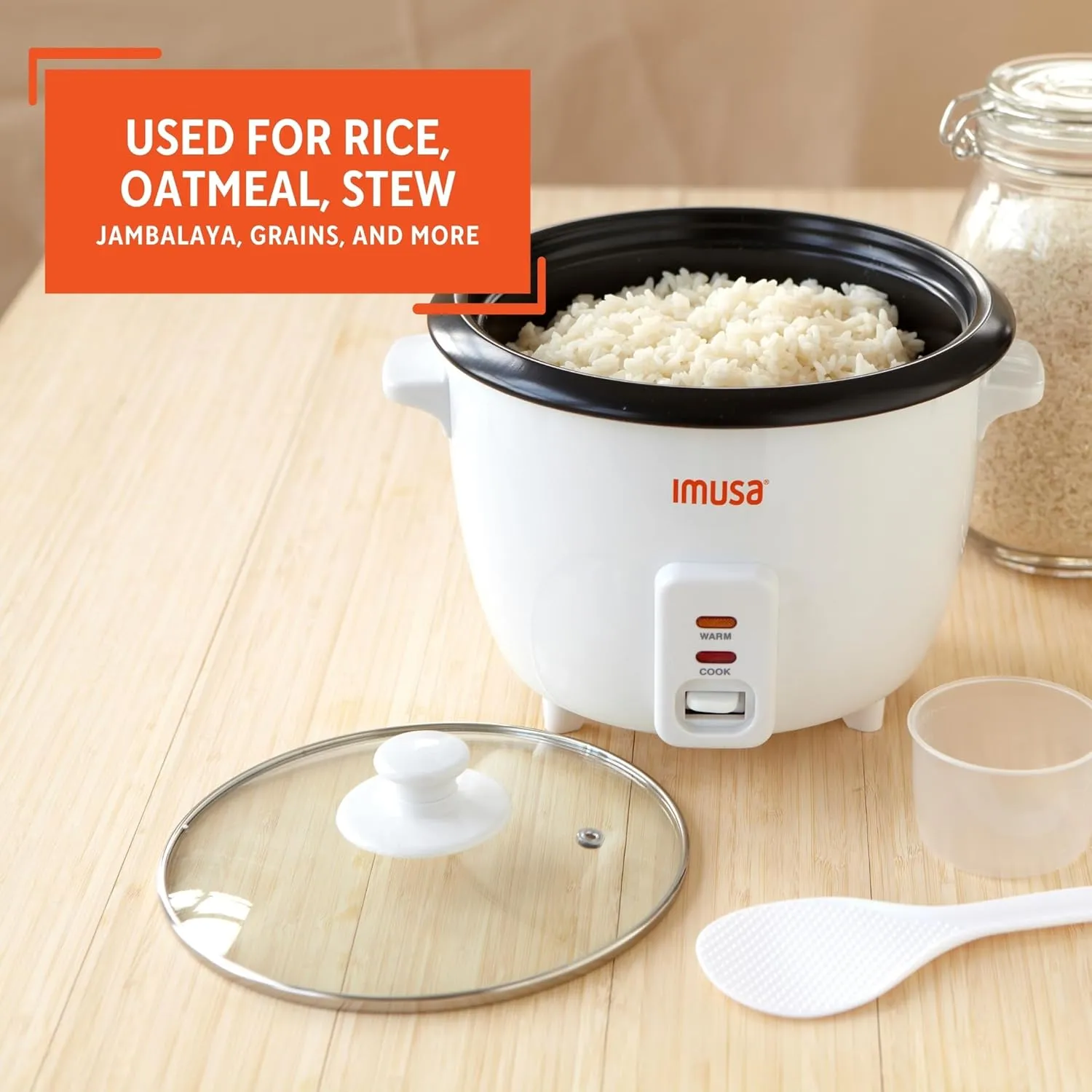IMUSA 10cup Electric Ceramic Rice Cooker, White