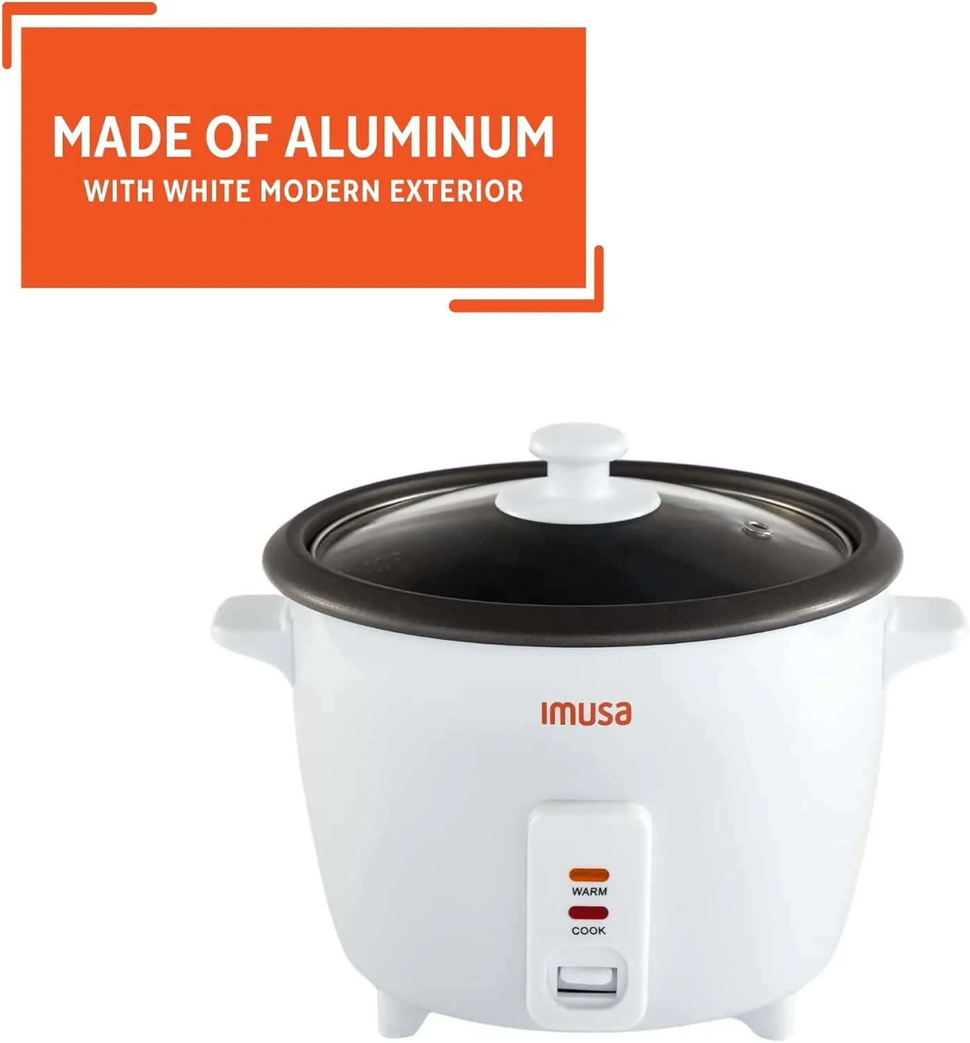IMUSA 10cup Electric Ceramic Rice Cooker, White