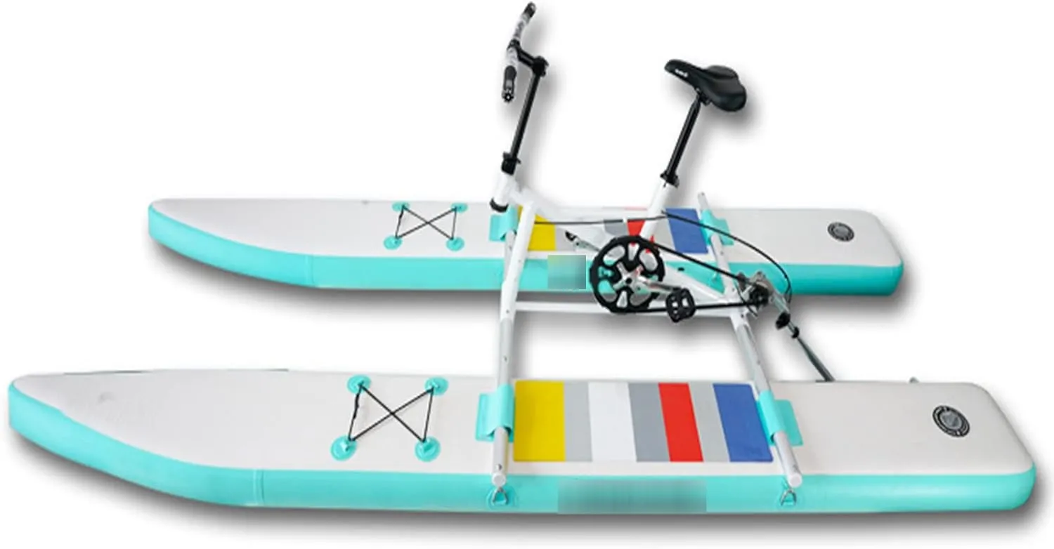 Inflatable Bicycle Water Bicycle Hydrofoil Single Water Bicycle Sightseeing Leisure Boat, Water Amusement, Bicycle, Sports, Water Sports Equipment Portable Aqua Bike Park,Green