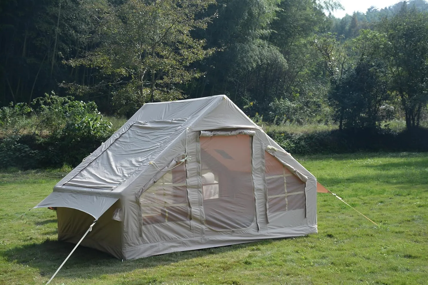 Inflatable Tent for Camping, 4–6 Person Blow Up Tent for Camping with Hand Pump, Mesh Windows, Waterproof Cloth, Easy Setup, 4-Season Use