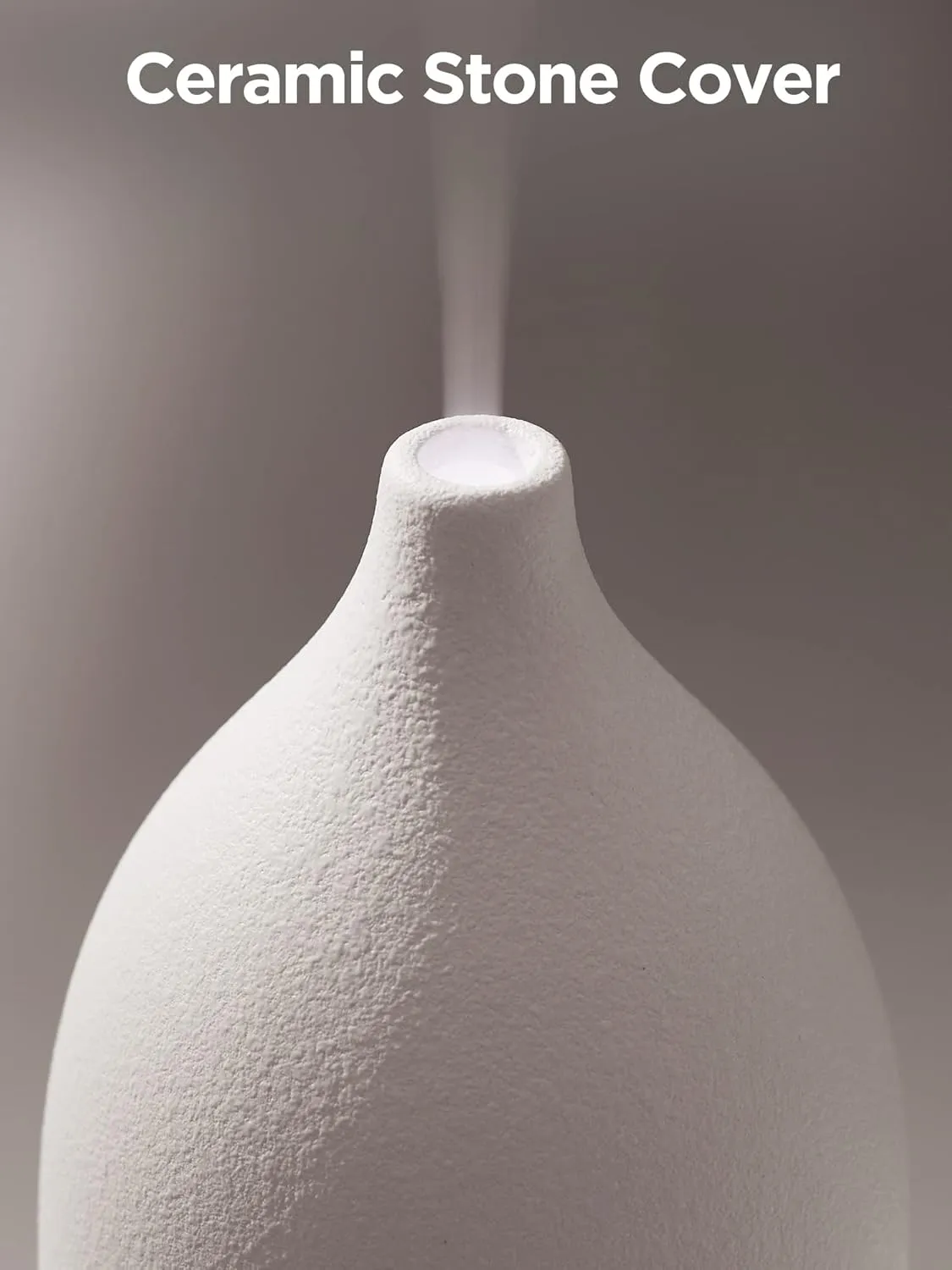 InnoGear Oil Diffuser, 150ML Ceramic Diffuser for Essential Oils Handcrafted Aromatherapy Diffuser Ultrasonic Cool Mist Humidifier with 2 Mist Modes Waterless Auto Off for Room Office, White