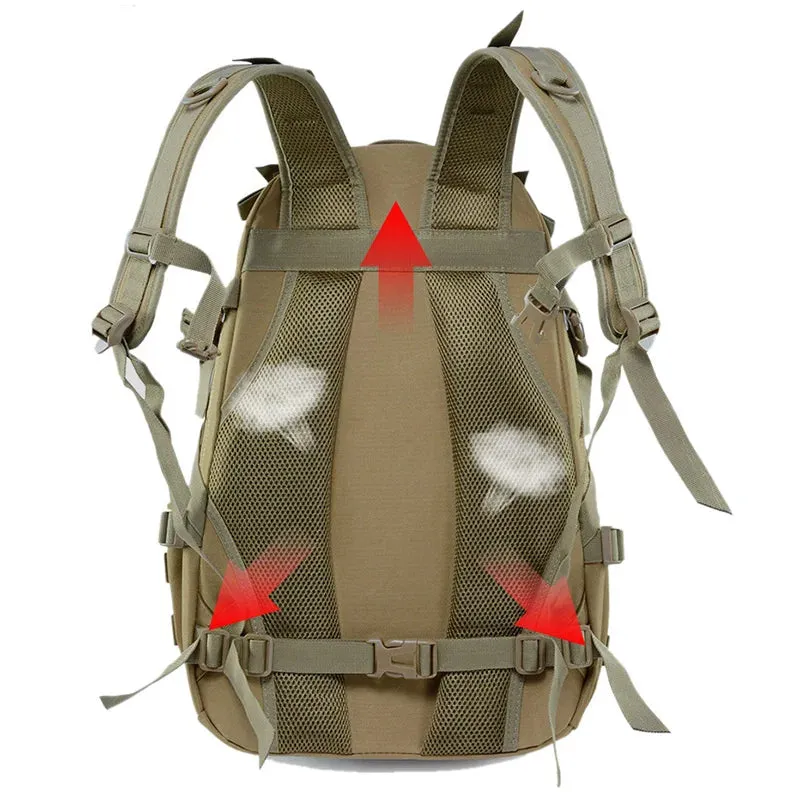 INOXTO 35L Military Tactical Backpack – Waterproof MOLLE Rucksack for Camping and Hiking