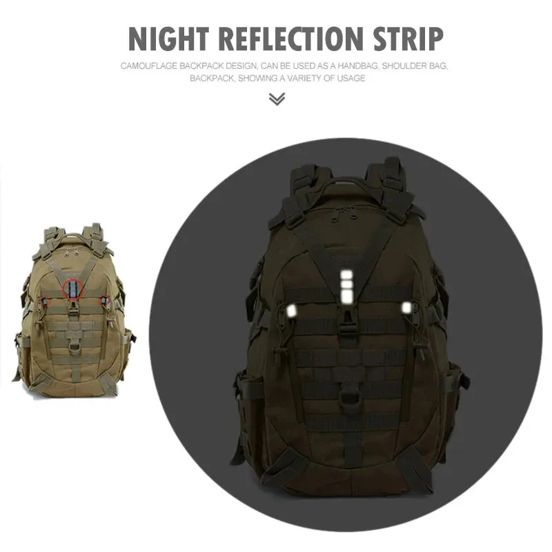INOXTO 35L Military Tactical Backpack – Waterproof MOLLE Rucksack for Camping and Hiking