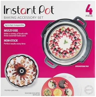 Instant Pot Official 4-Piece Nonstick Cooking Set: Versatile, Multi-Use, Dishwasher Safe, Oven Safe, and Excellent for Desserts, Meals, and Snacks