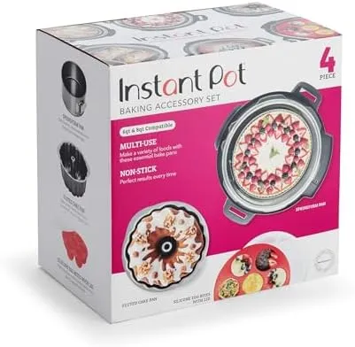 Instant Pot Official 4-Piece Nonstick Cooking Set: Versatile, Multi-Use, Dishwasher Safe, Oven Safe, and Excellent for Desserts, Meals, and Snacks