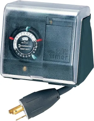 Intermatic P1131 Heavy Duty Weatherproof Above Ground Pool Pump Timer - Twist Lock Plug and Receptacle, 2 On/Off Settings - Ideal for Water Fountains, Aerators, Landscape Lighting, Pool Filter Pumps