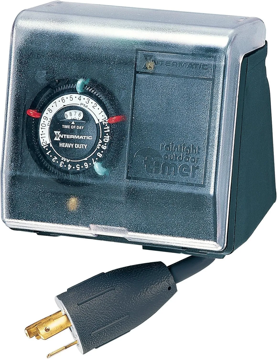 Intermatic P1131 Heavy Duty Weatherproof Above Ground Pool Pump Timer - Twist Lock Plug and Receptacle, 2 On/Off Settings - Ideal for Water Fountains, Aerators, Landscape Lighting, Pool Filter Pumps