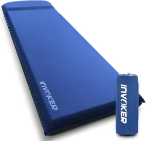 INVOKER Camping Sleeping pad – 3.1 inch UltraThick Elasticity Foam Fast Self-Inflating Insulated Durable Camping Mat with Pillow for Tent Backpacking Traveling and Hiking Air Mattress