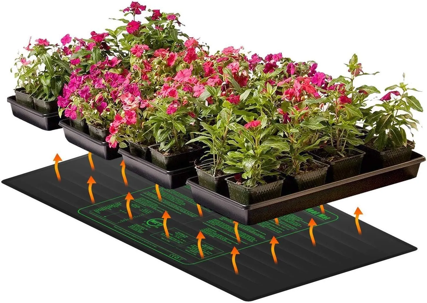 iPower GLHTMTL-A 48" x 20" Waterproof Durable Seedling Heat Mat Warm Hydroponic Plant for Indoor Gardening Germination Starting, Black