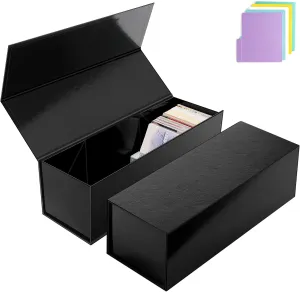 IRENE 2 Trading Card Storage Boxes, 1200  Baseball Card Storage Boxes with 10 Colorful Dividers, Black Magnetic Closure Commander Card Cases Fits for MTG and Sport Cards