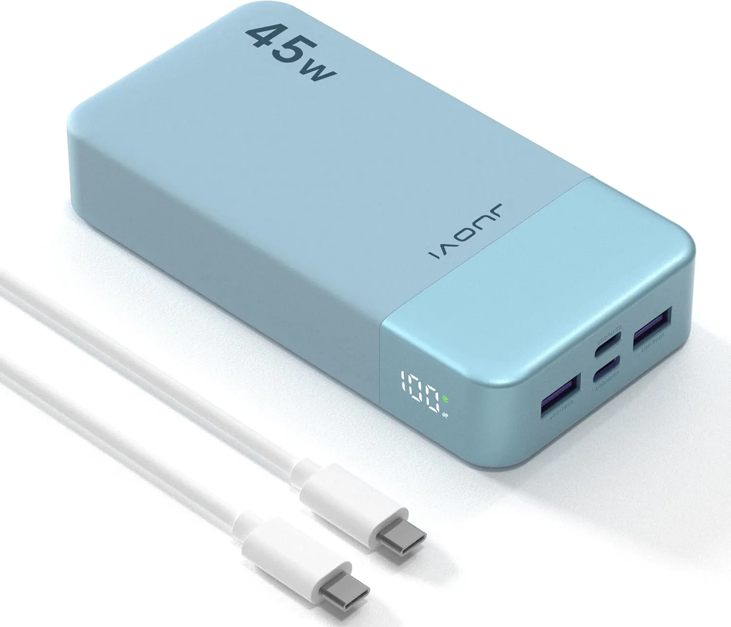 J2621 Power Bank Portable Charger,20000mAh 45W PD3.0 QC 4.0 Fast Charging Battery Pack with LED Display,2 USB-C,2 USB-A for iPhone Tablet MacBook