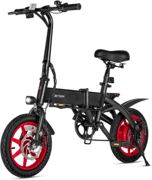 Jetson Arro Electric Bike, 350-Watt Motor, Easy-Folding Mechanism, Headlight, Tailight, Twist Throttle & Pedal Assist, Up to 15.5 MPH, Ages 14 , Black, JJ7-BLK